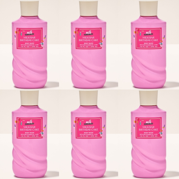 Bath Body Works Milk Bar Birthday Cake Body Wash Set of 6 NEW